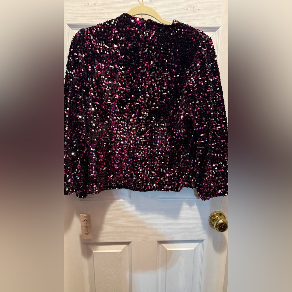 Nanette Lepore Velvet & Sequin Blouse